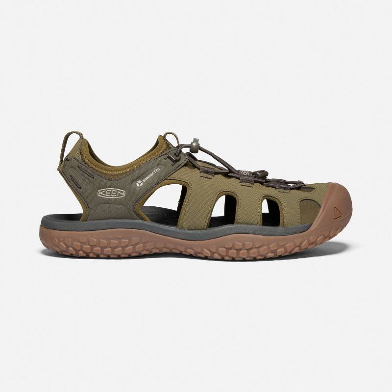 Keen SOLR Trekkingsandalen Herren DE-76582 Dark Olive/Taupe - Keen Herrenschuhe Olivgrün